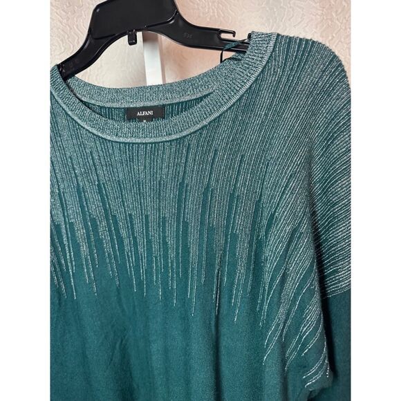 NWT Alfani Teal Sparkle Knit Sweater XL - Picture 3 of 8